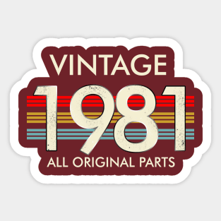 Vintage 1981 All Original Parts Sticker
